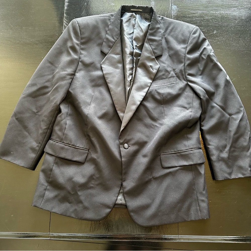 Vintage Harwood 48R Black Tuxedo Jacket Blazer Top Dressy Wedding